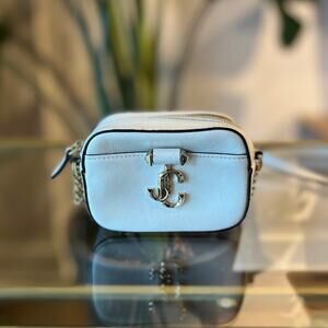 JIMMY CHOO Hale Micro Chain Link Calf Leather Shoulder Bag